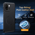 For OnePlus 15 5G Magnetic Case Leather Coated TPU + PC Phone Cover