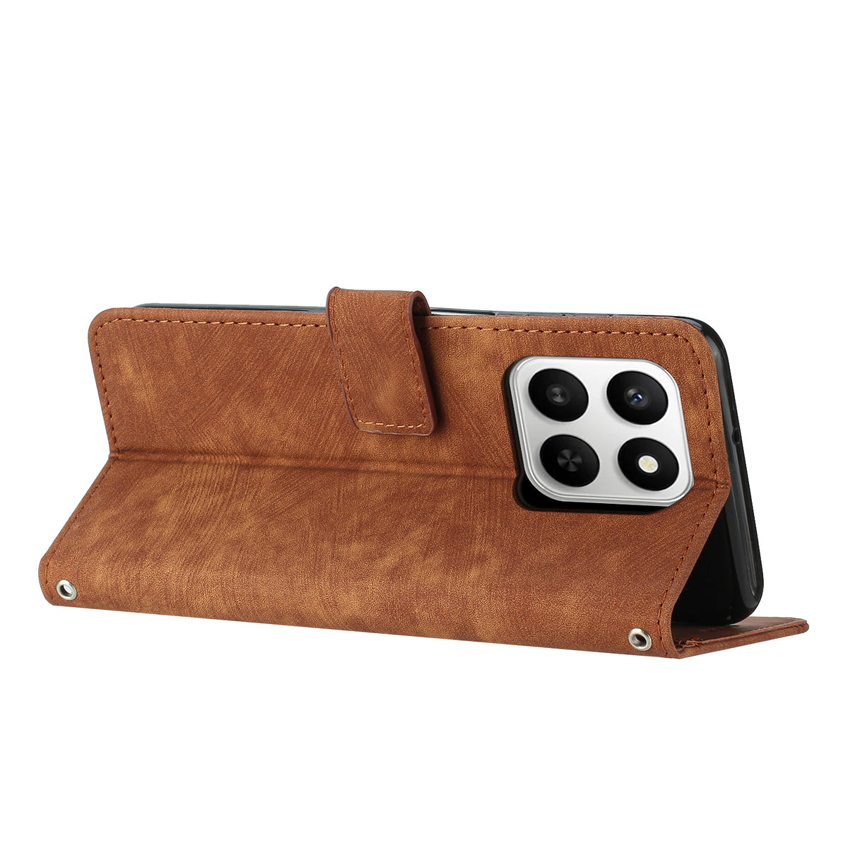 Honor X7d 5G / Honor 400 Smart 5G Stand-etui – Imprinted Lines Læder Telefoncover