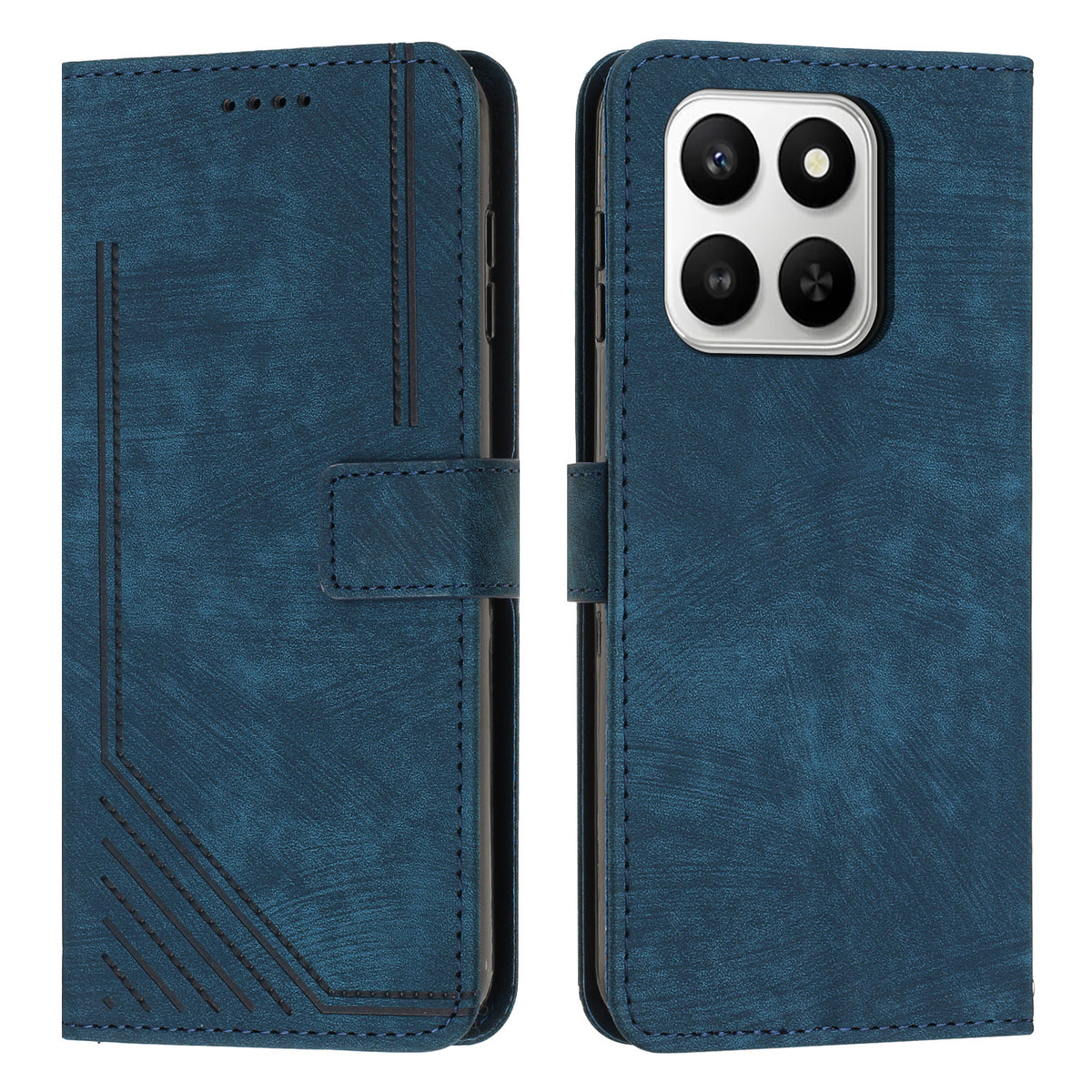 Honor X7d 5G / Honor 400 Smart 5G Stand-etui – Imprinted Lines Læder Telefoncover