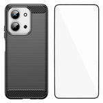 WANLONFENG För Xiaomi Redmi 15C 4G (EU) (173 mm) / Xiaomi Redmi 15C 5G (EU) (173 mm) Skal med Skärmfilm LS-serien Stort Linshål Borstad Textur TPU mobilskal
