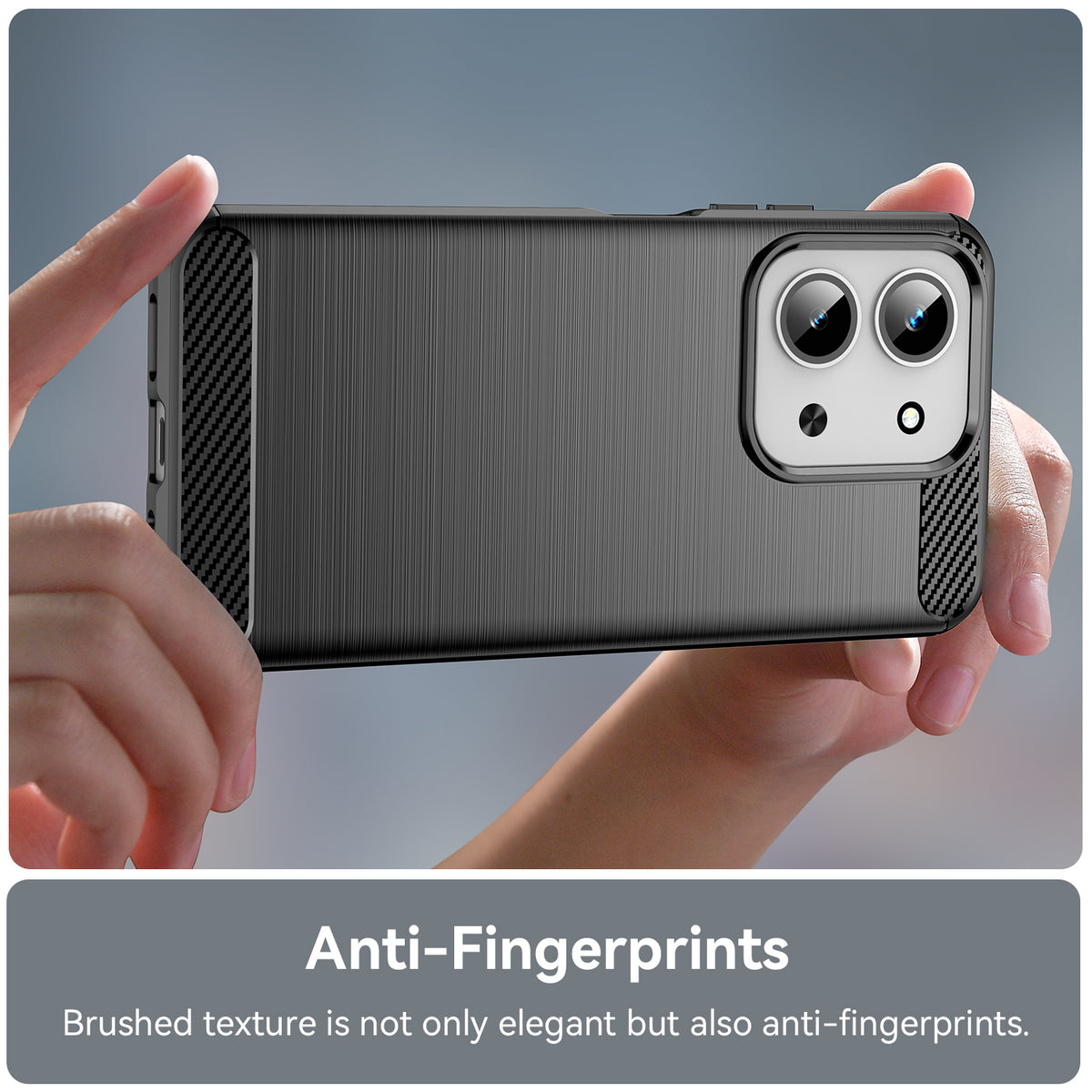 WANLONFENG För Xiaomi Redmi 15C 4G (EU) (173 mm) / Xiaomi Redmi 15C 5G (EU) (173 mm) Skal med Skärmfilm LS-serien Stort Linshål Borstad Textur TPU mobilskal