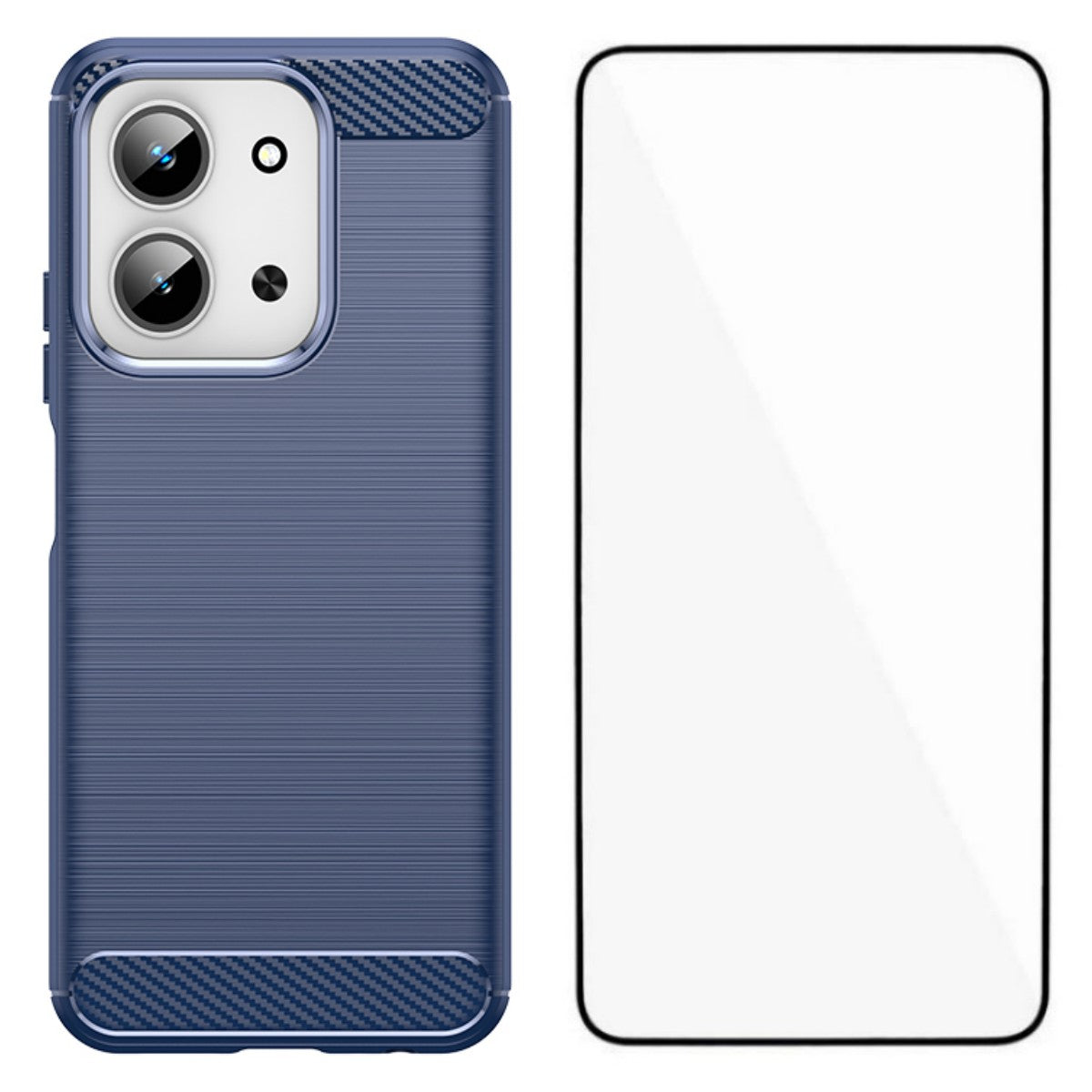 WANLONFENG För Xiaomi Redmi 15C 4G (EU) (173 mm) / Xiaomi Redmi 15C 5G (EU) (173 mm) Skal med Skärmfilm LS-serien Stort Linshål Borstad Textur TPU mobilskal