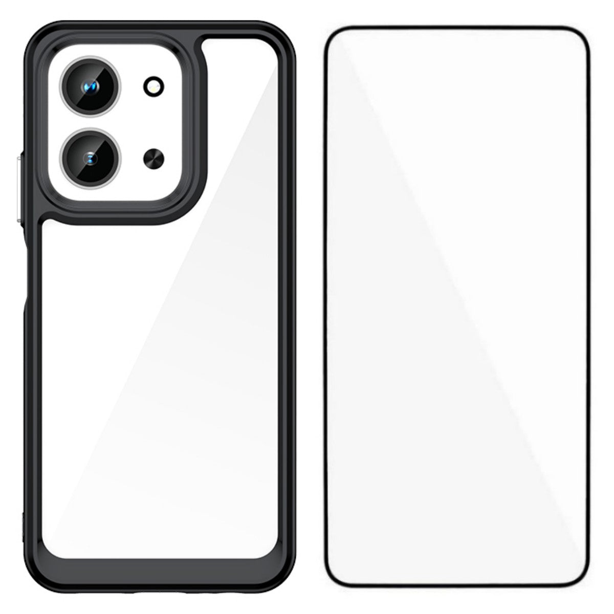 WANLONFENG För Xiaomi Redmi 15C 4G (EU) (173 mm) / Xiaomi Redmi 15C 5G (EU) (173 mm) mobilskal XC-serien TPU Akrylskydd med Härdat Glas (Stort Linshål)