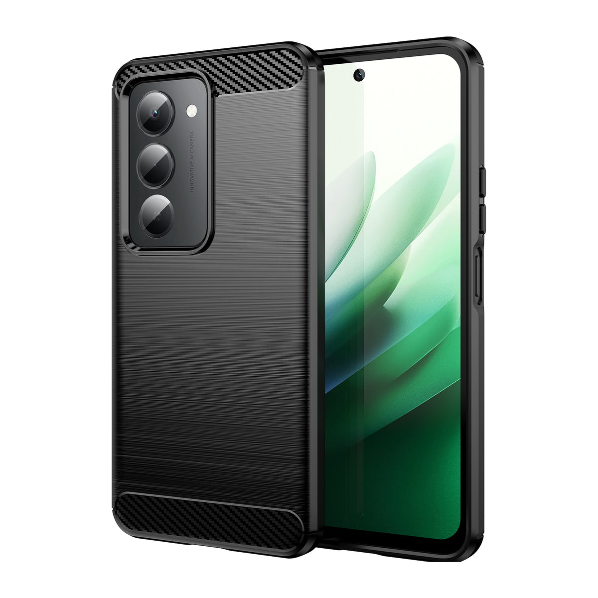 WANLONFENG-cover med skærmfilm i LS-serien til Xiaomi Redmi 15 4G (EU) (171 mm) / Xiaomi Redmi 15 5G (EU) (171 mm), stort linsehul, børstet tekstur og TPU-mobilcover