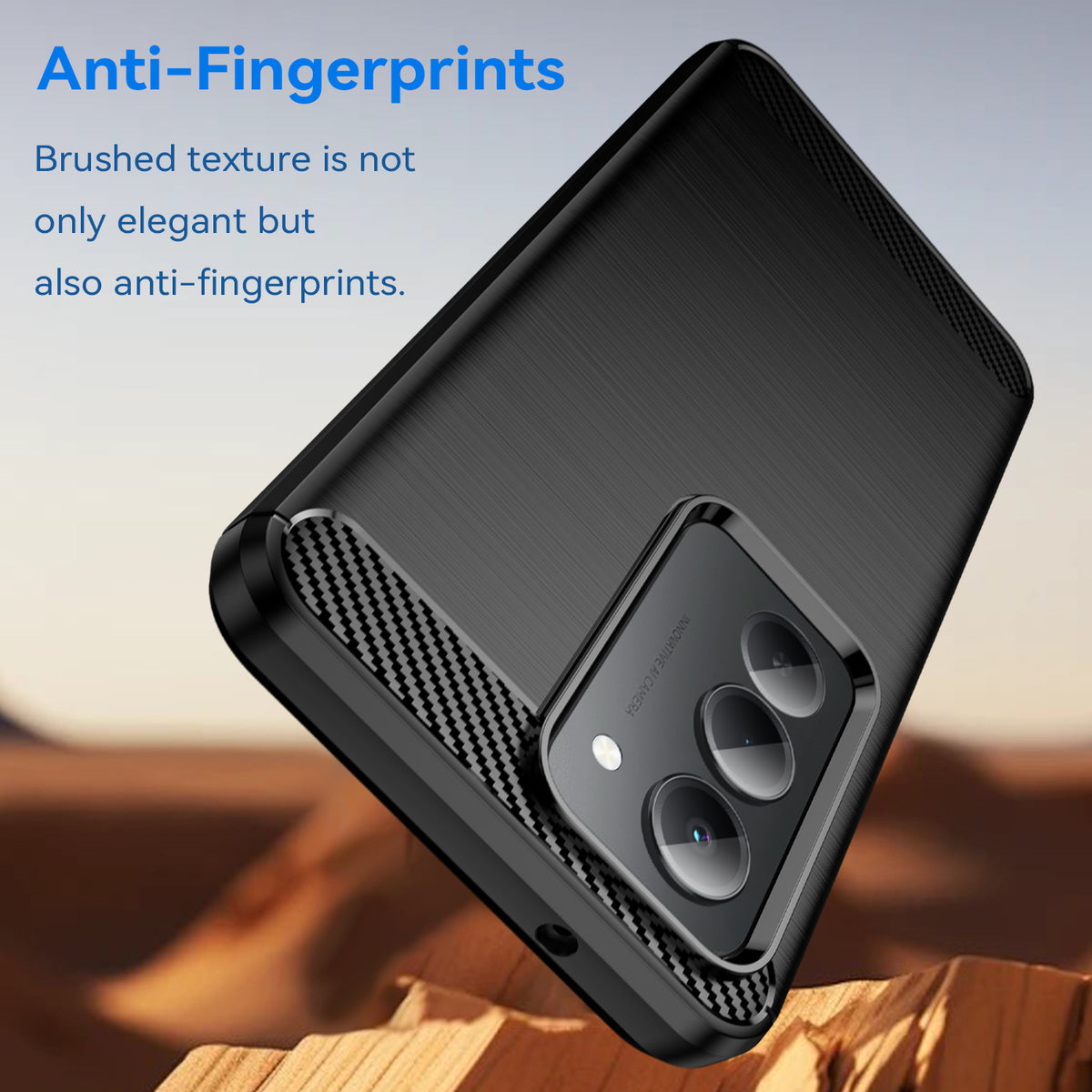 WANLONFENG-cover med skærmfilm i LS-serien til Xiaomi Redmi 15 4G (EU) (171 mm) / Xiaomi Redmi 15 5G (EU) (171 mm), stort linsehul, børstet tekstur og TPU-mobilcover