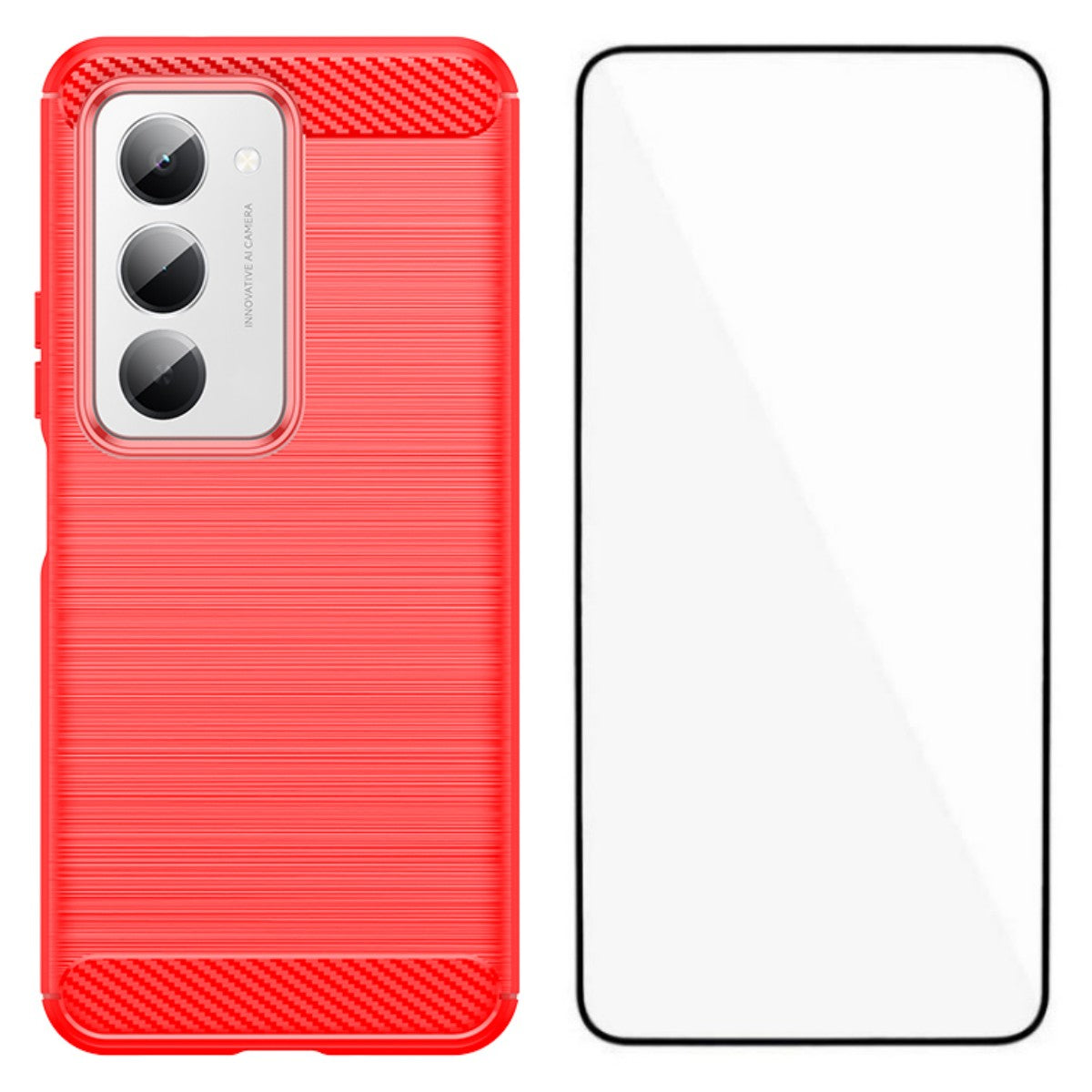 WANLONFENG-cover med skærmfilm i LS-serien til Xiaomi Redmi 15 4G (EU) (171 mm) / Xiaomi Redmi 15 5G (EU) (171 mm), stort linsehul, børstet tekstur og TPU-mobilcover