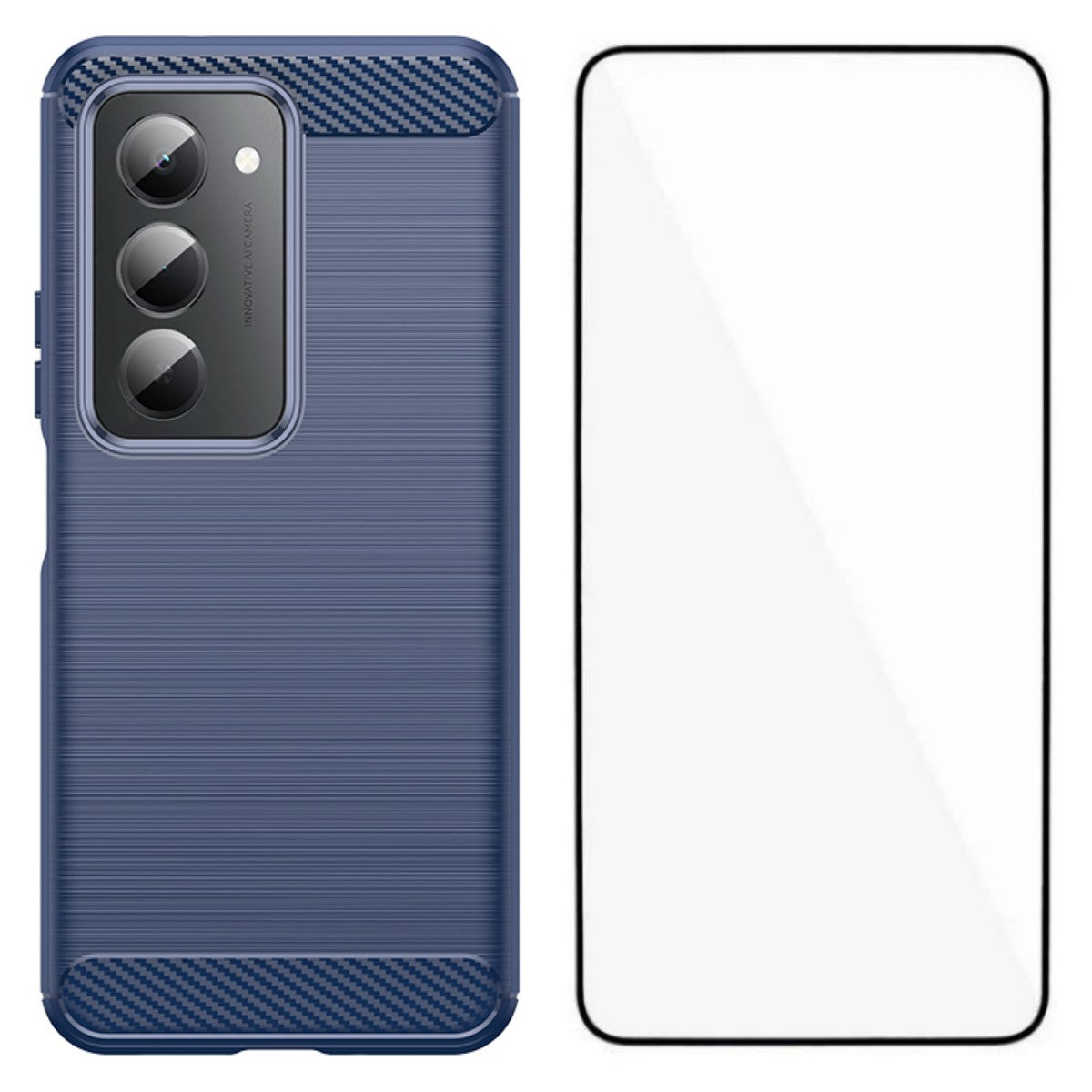 WANLONFENG-cover med skærmfilm i LS-serien til Xiaomi Redmi 15 4G (EU) (171 mm) / Xiaomi Redmi 15 5G (EU) (171 mm), stort linsehul, børstet tekstur og TPU-mobilcover