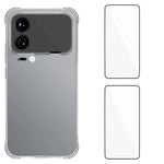WANLONFENG For Xiaomi 17 Pro Case with 2Pcs Tempered Glass Films  WL2 Series  2.0mm TPU Phone Cover (Big Lens Hole)