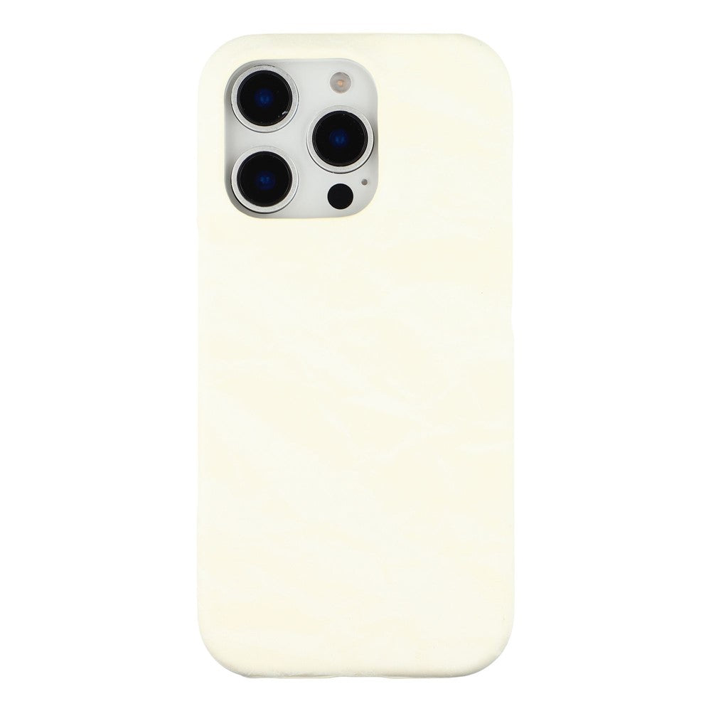 For iPhone 16 Pro Max Case Velvet Texture Leather + PC Phone Back Cover