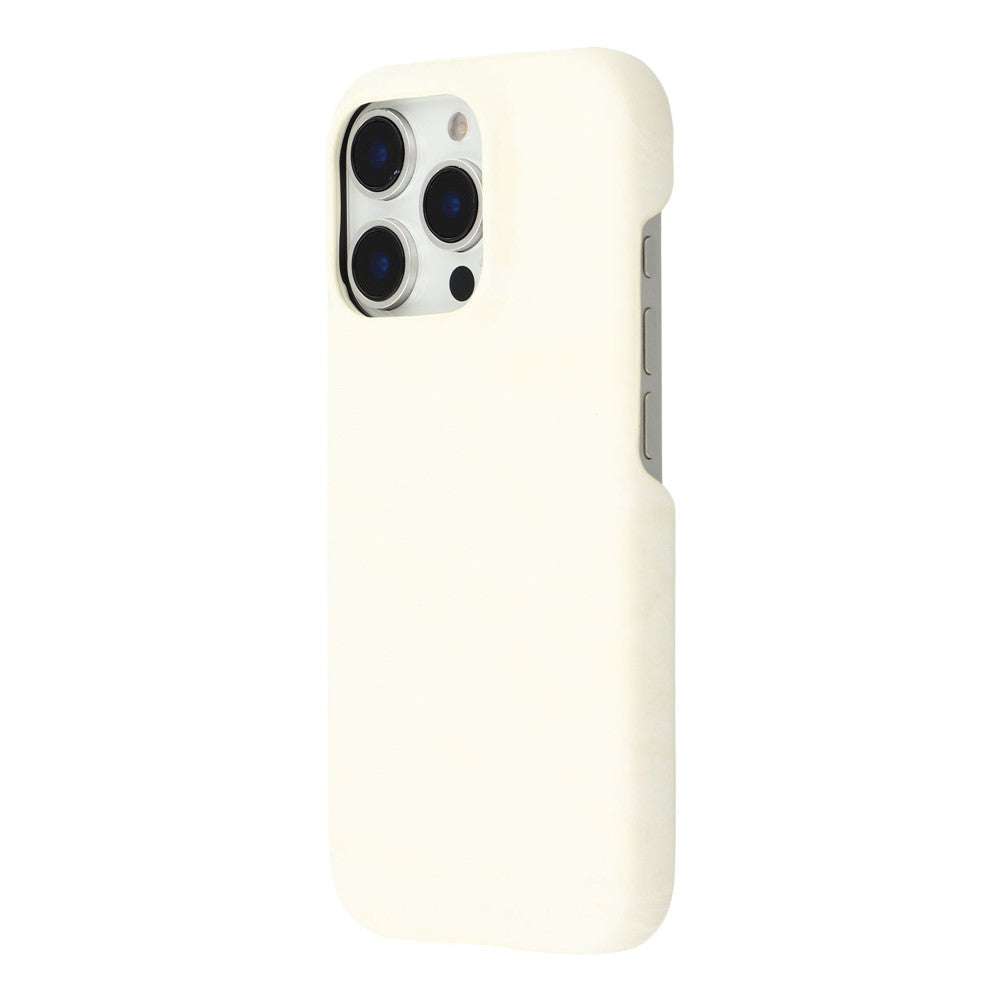 For iPhone 16 Pro Max Case Velvet Texture Leather + PC Phone Back Cover
