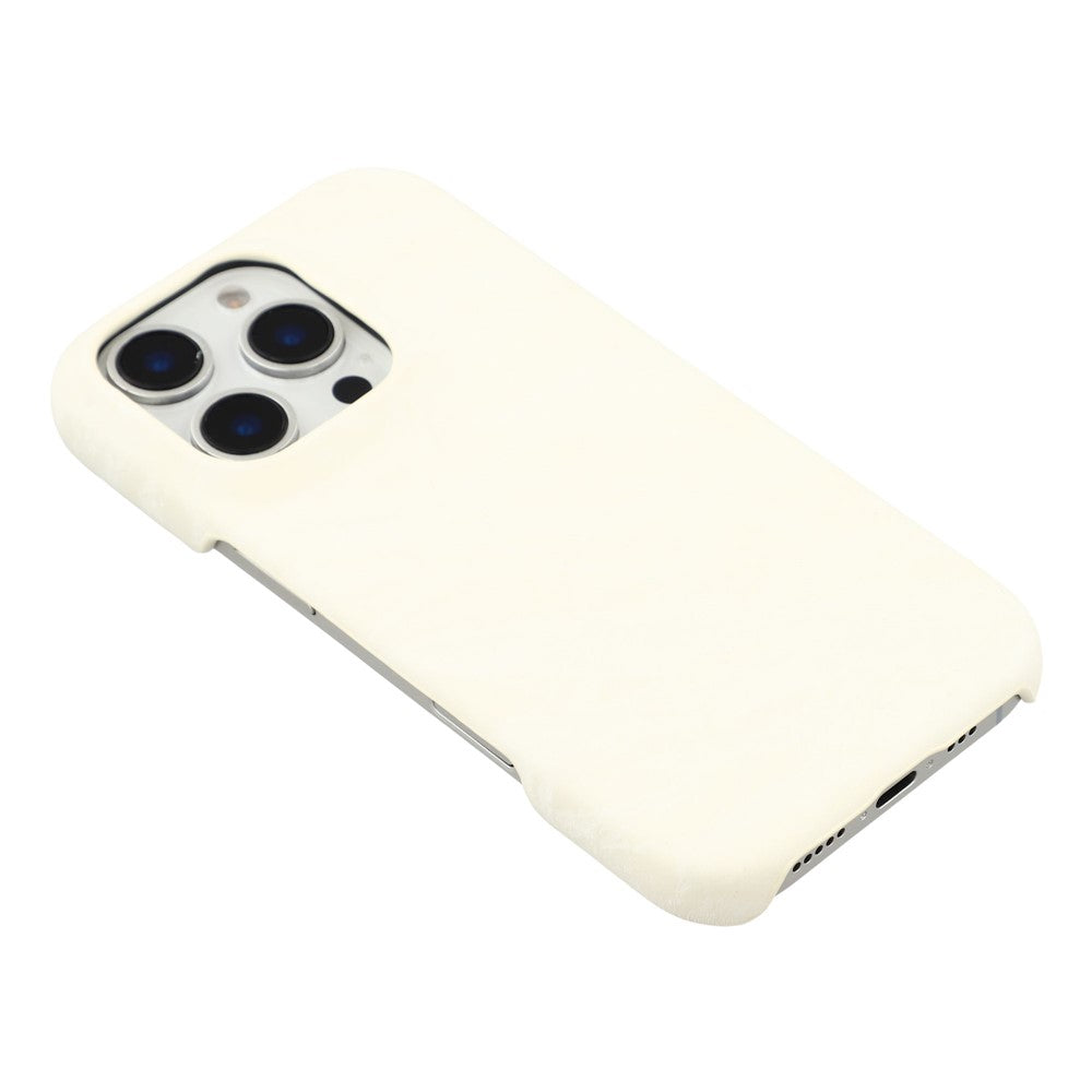 For iPhone 16 Pro Max Case Velvet Texture Leather + PC Phone Back Cover