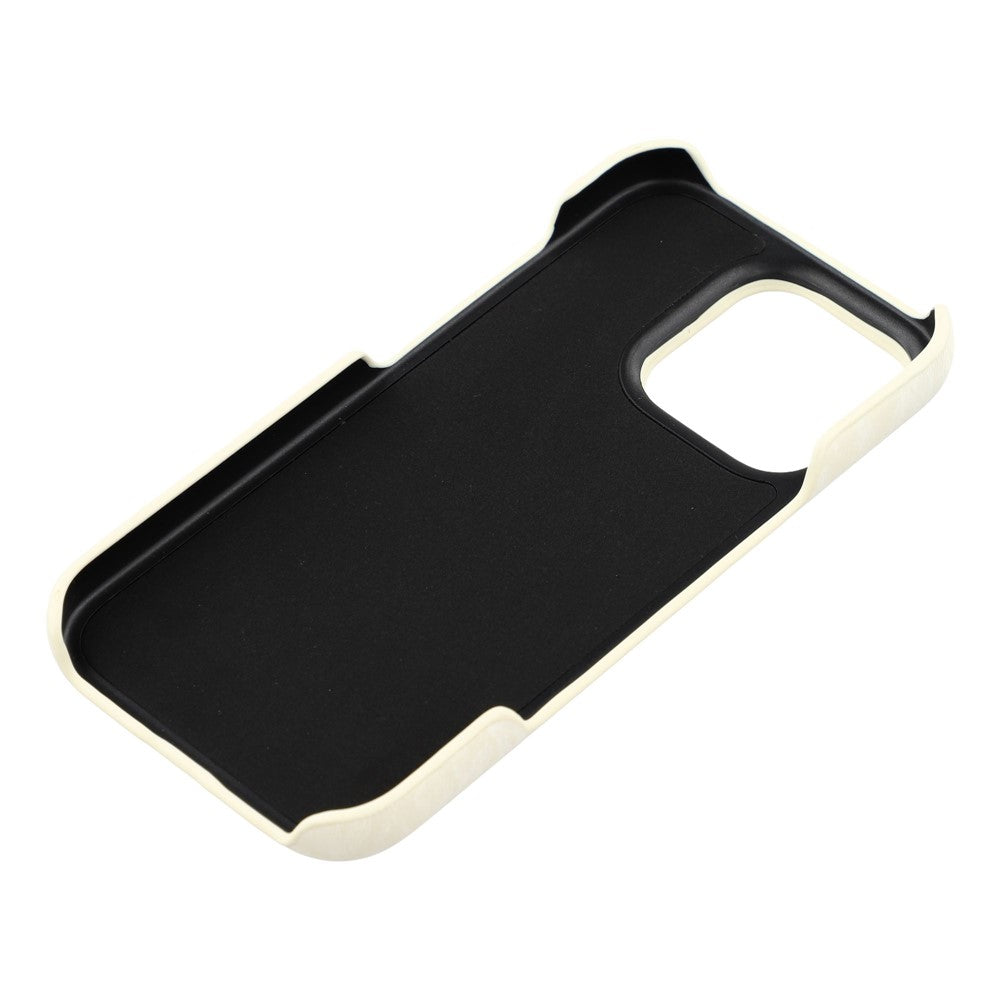 For iPhone 16 Pro Max Case Velvet Texture Leather + PC Phone Back Cover