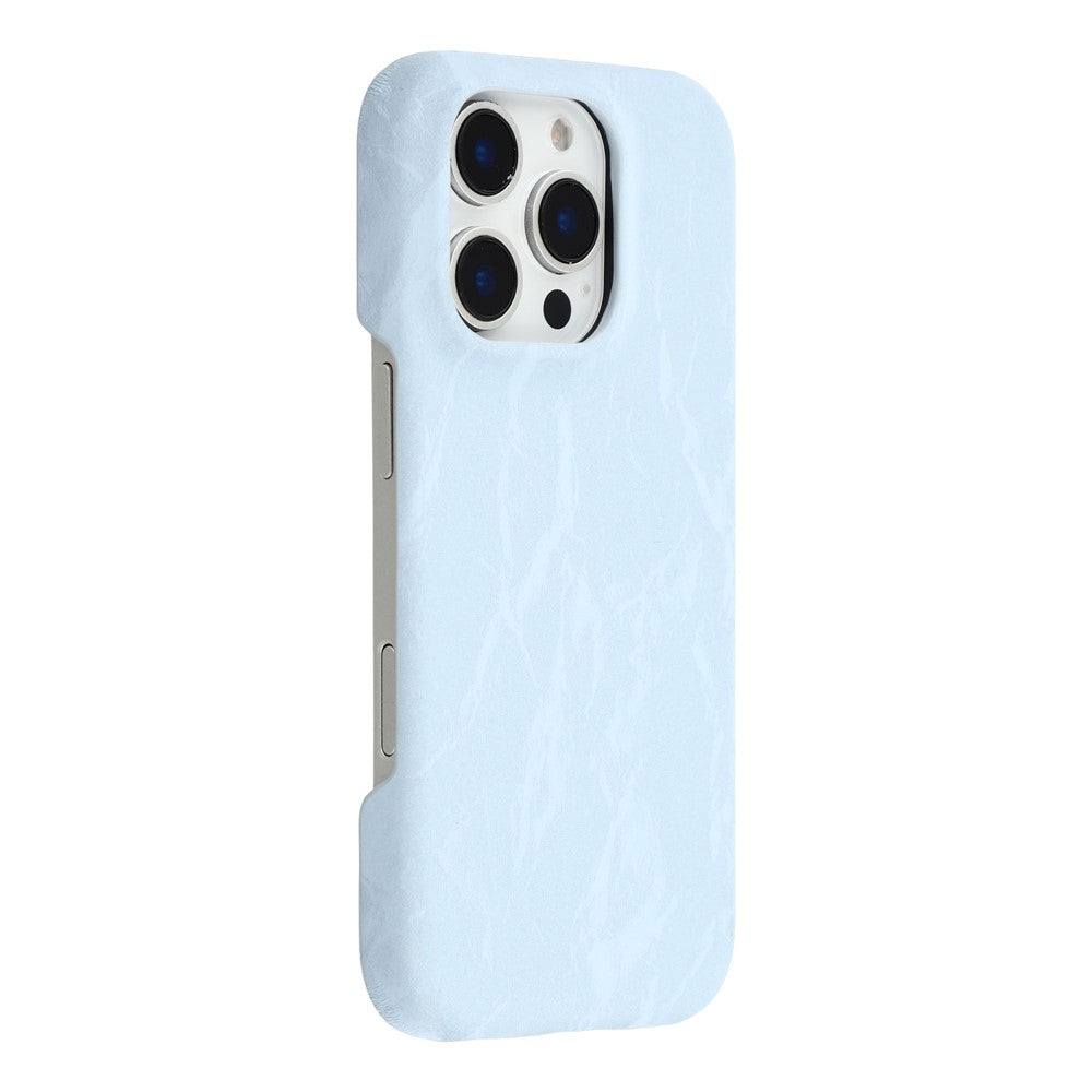 For iPhone 16 Pro Max Case Velvet Texture Leather + PC Phone Back Cover