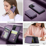 JEEHOOD Til Samsung Galaxy Note20 Etui J05 Mobilt lædercover med aftagelig magnetisk kortpung