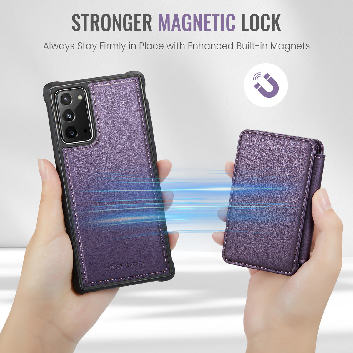 JEEHOOD Til Samsung Galaxy Note20 Etui J05 Mobilt lædercover med aftagelig magnetisk kortpung