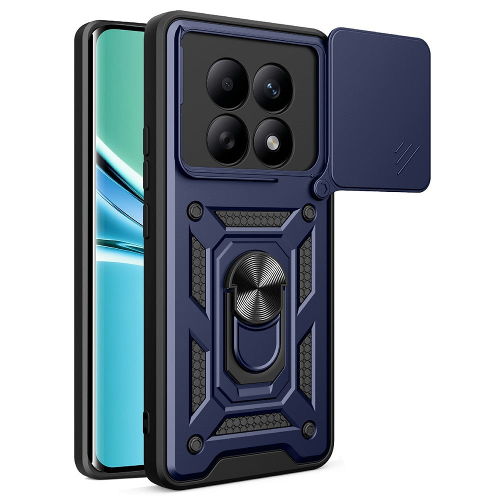 For Xiaomi Poco M8 5G / Redmi Note 15 5G (Global) Case with Slide Camera Lid PC + TPU Kickstand Phone Cover