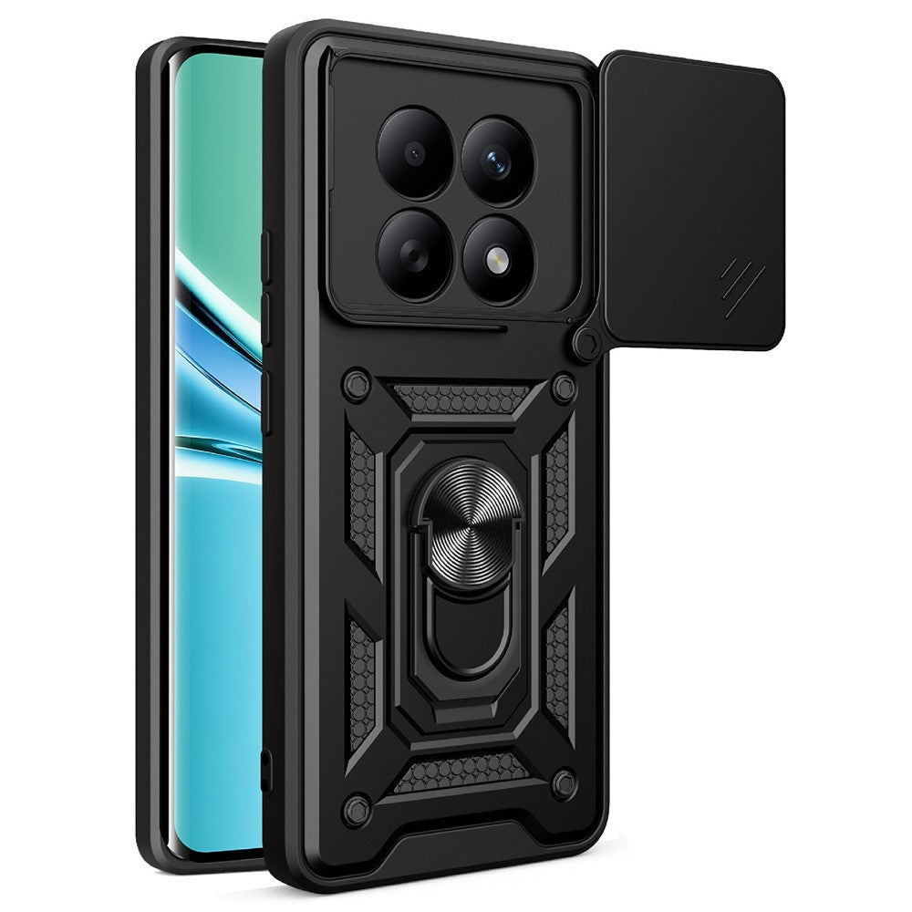 For Xiaomi Poco M8 5G / Redmi Note 15 5G (Global) Case with Slide Camera Lid PC + TPU Kickstand Phone Cover