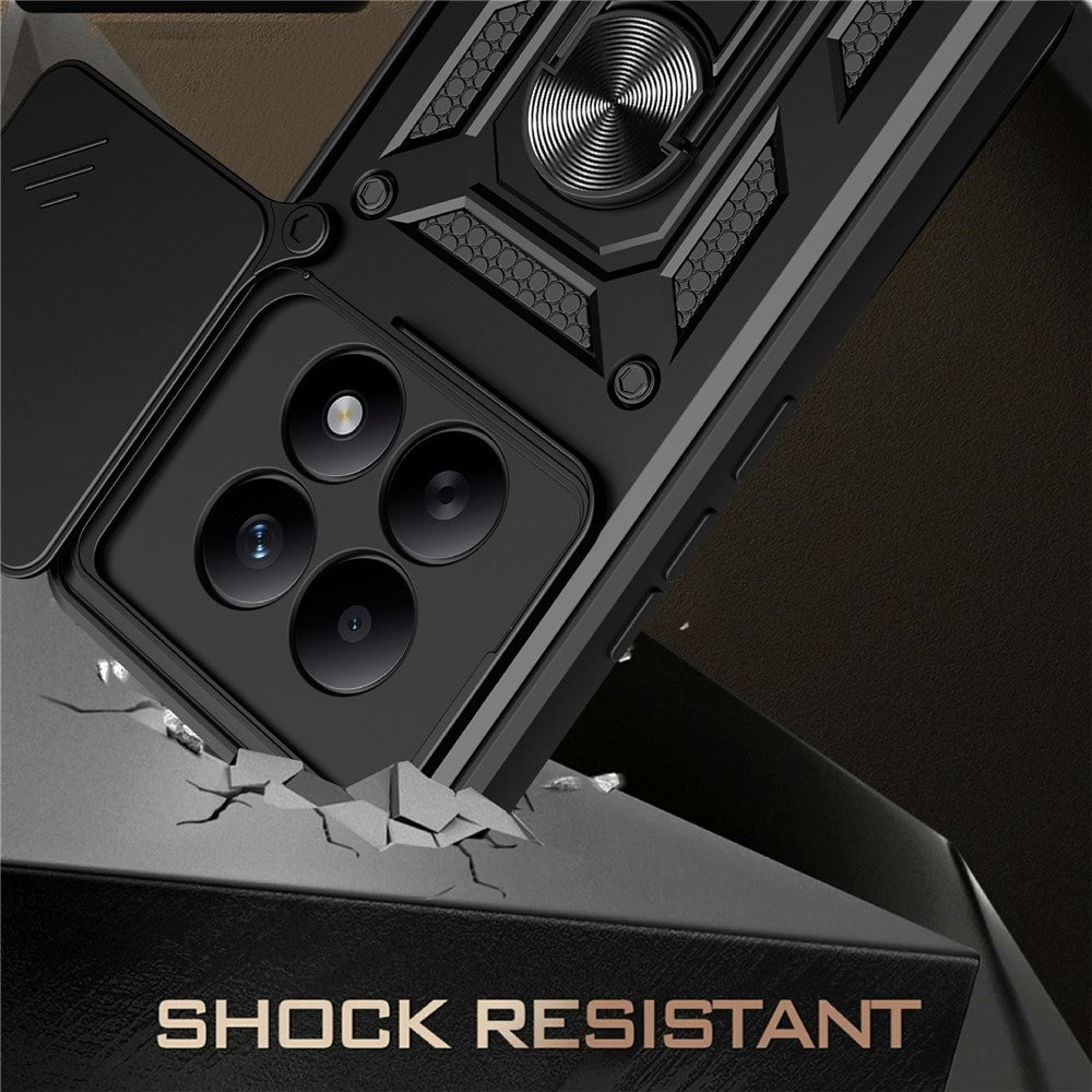 For Xiaomi Poco M8 5G / Redmi Note 15 5G (Global) Case with Slide Camera Lid PC + TPU Kickstand Phone Cover