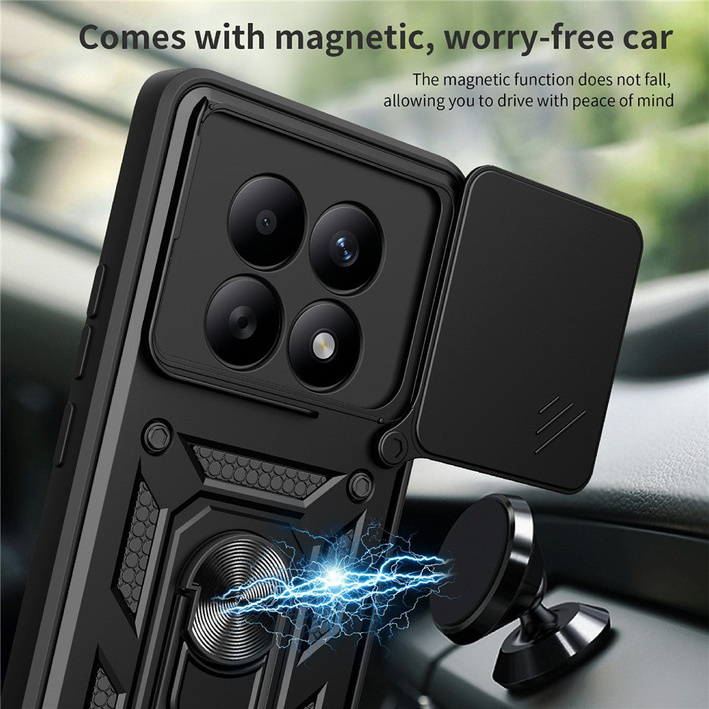 For Xiaomi Poco M8 5G / Redmi Note 15 5G (Global) Case with Slide Camera Lid PC + TPU Kickstand Phone Cover