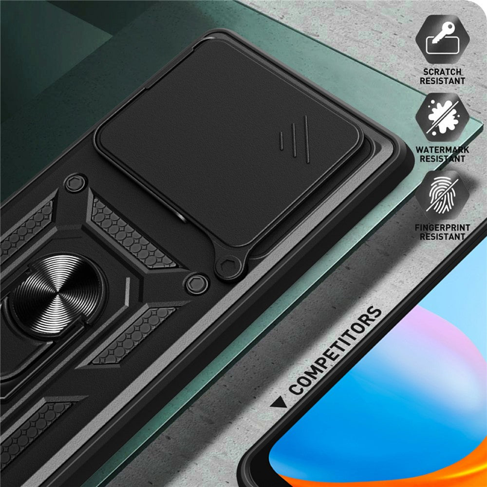 For Xiaomi Poco M8 5G / Redmi Note 15 5G (Global) Case with Slide Camera Lid PC + TPU Kickstand Phone Cover