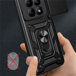For Xiaomi Poco M8 5G / Redmi Note 15 5G (Global) Case with Slide Camera Lid PC + TPU Kickstand Phone Cover