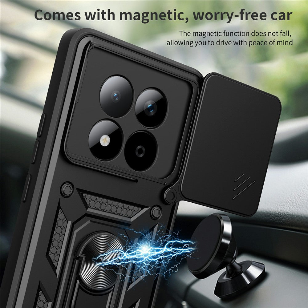 For Xiaomi Redmi Note 15 Pro 5G (Global) Case with Slide Camera Lid PC + TPU Kickstand Phone Cover
