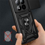 For Xiaomi Redmi Note 15 Pro 5G (Global) Case with Slide Camera Lid PC + TPU Kickstand Phone Cover