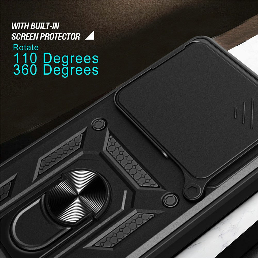 For Xiaomi Redmi Note 15 Pro 5G (Global) Case with Slide Camera Lid PC + TPU Kickstand Phone Cover