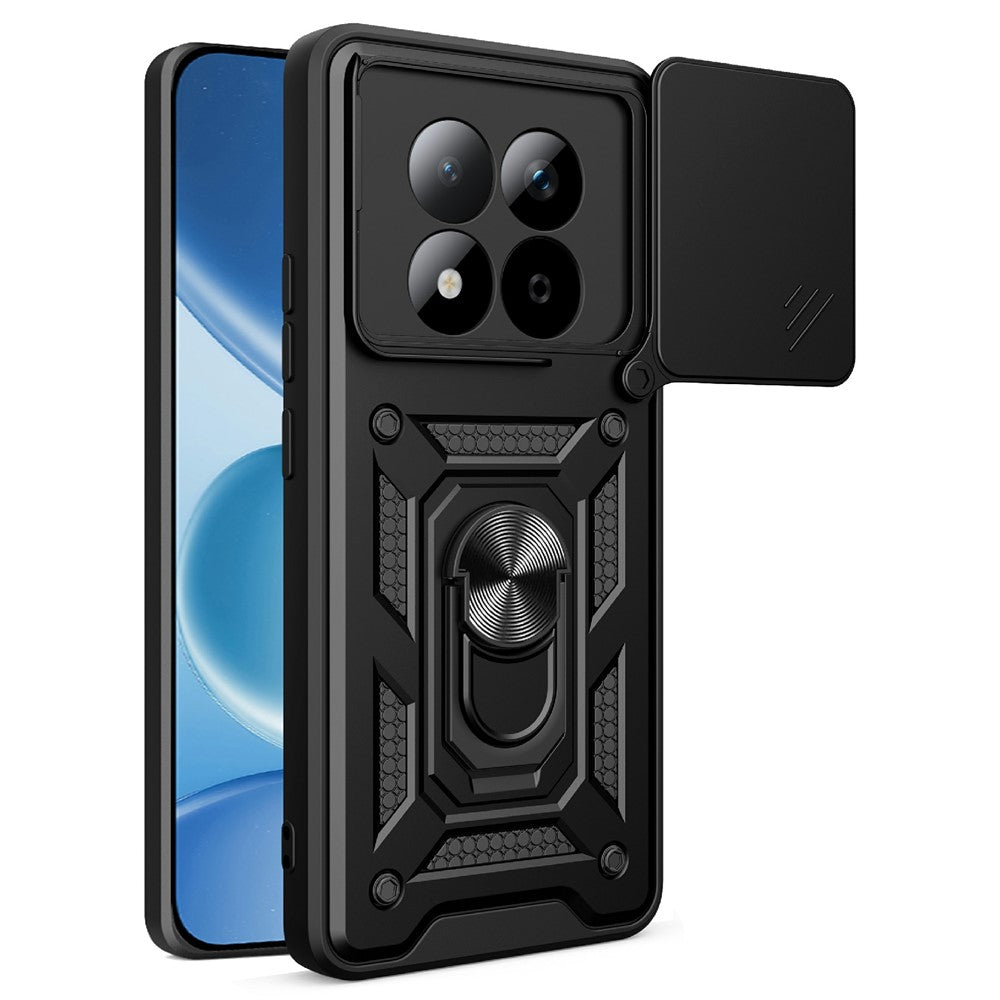 For Xiaomi Redmi Note 15 Pro 5G (Global) Case with Slide Camera Lid PC + TPU Kickstand Phone Cover