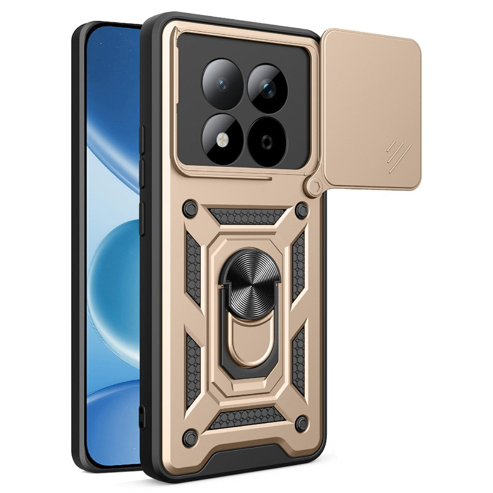 For Xiaomi Redmi Note 15 Pro 5G (Global) Case with Slide Camera Lid PC + TPU Kickstand Phone Cover