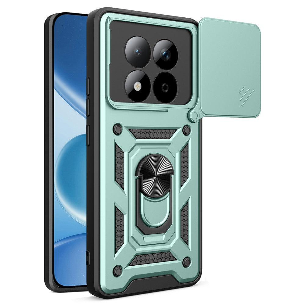 For Xiaomi Redmi Note 15 Pro 5G (Global) Case with Slide Camera Lid PC + TPU Kickstand Phone Cover