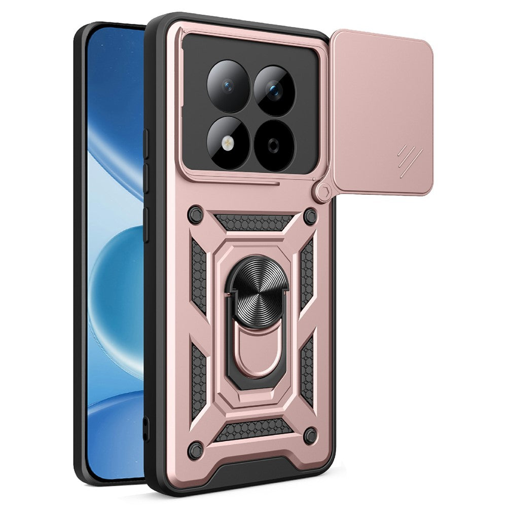 For Xiaomi Redmi Note 15 Pro 5G (Global) Case with Slide Camera Lid PC + TPU Kickstand Phone Cover