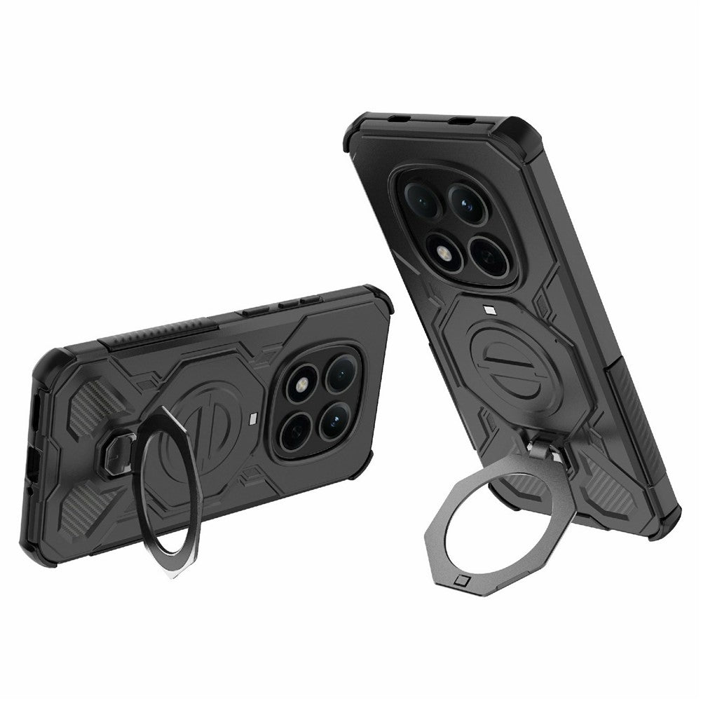 For Xiaomi Redmi Note 15 Pro 5G (Global) Magnetic Case Rotating Metal Kickstand Shockproof PC + TPU Phone Back Cover