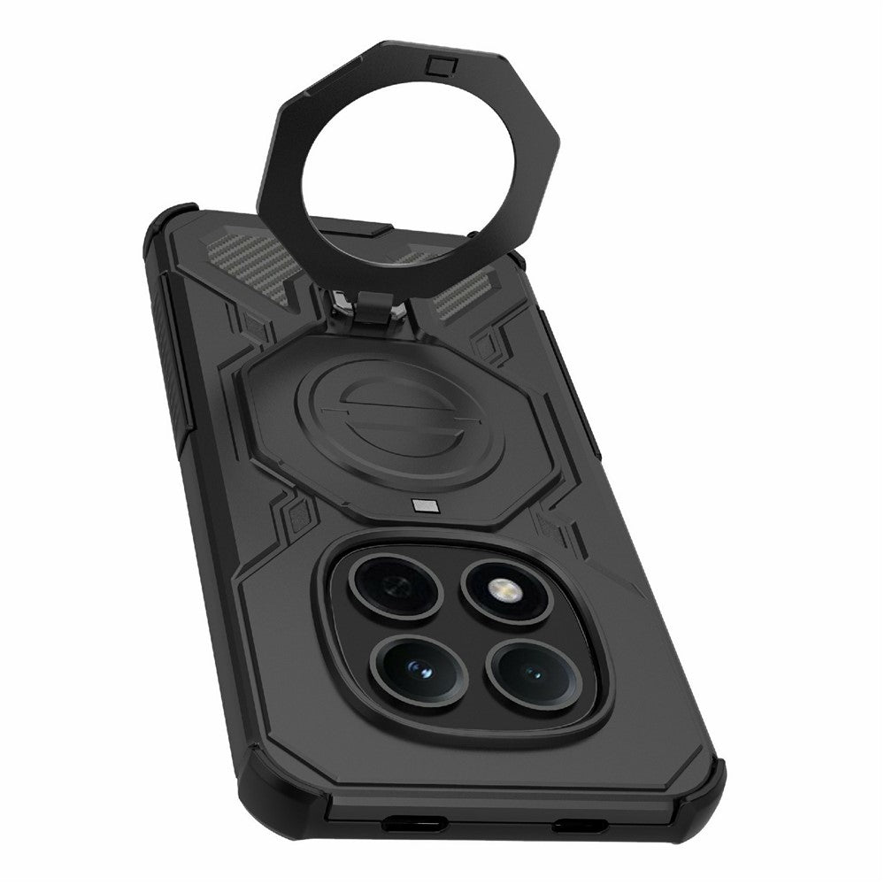 For Xiaomi Redmi Note 15 Pro 5G (Global) Magnetic Case Rotating Metal Kickstand Shockproof PC + TPU Phone Back Cover