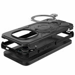 For Xiaomi Redmi Note 15 Pro 5G (Global) Magnetic Case Rotating Metal Kickstand Shockproof PC + TPU Phone Back Cover