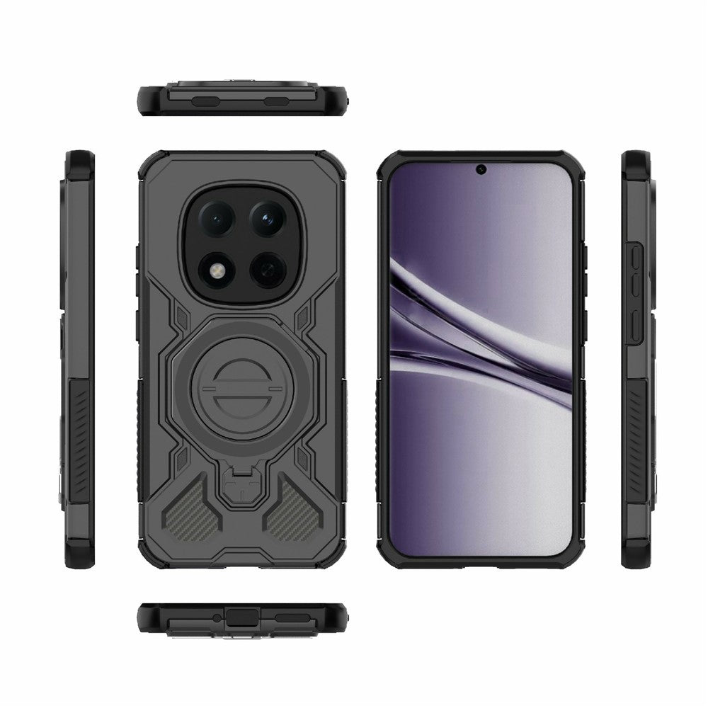 For Xiaomi Redmi Note 15 Pro 5G (Global) Magnetic Case Rotating Metal Kickstand Shockproof PC + TPU Phone Back Cover