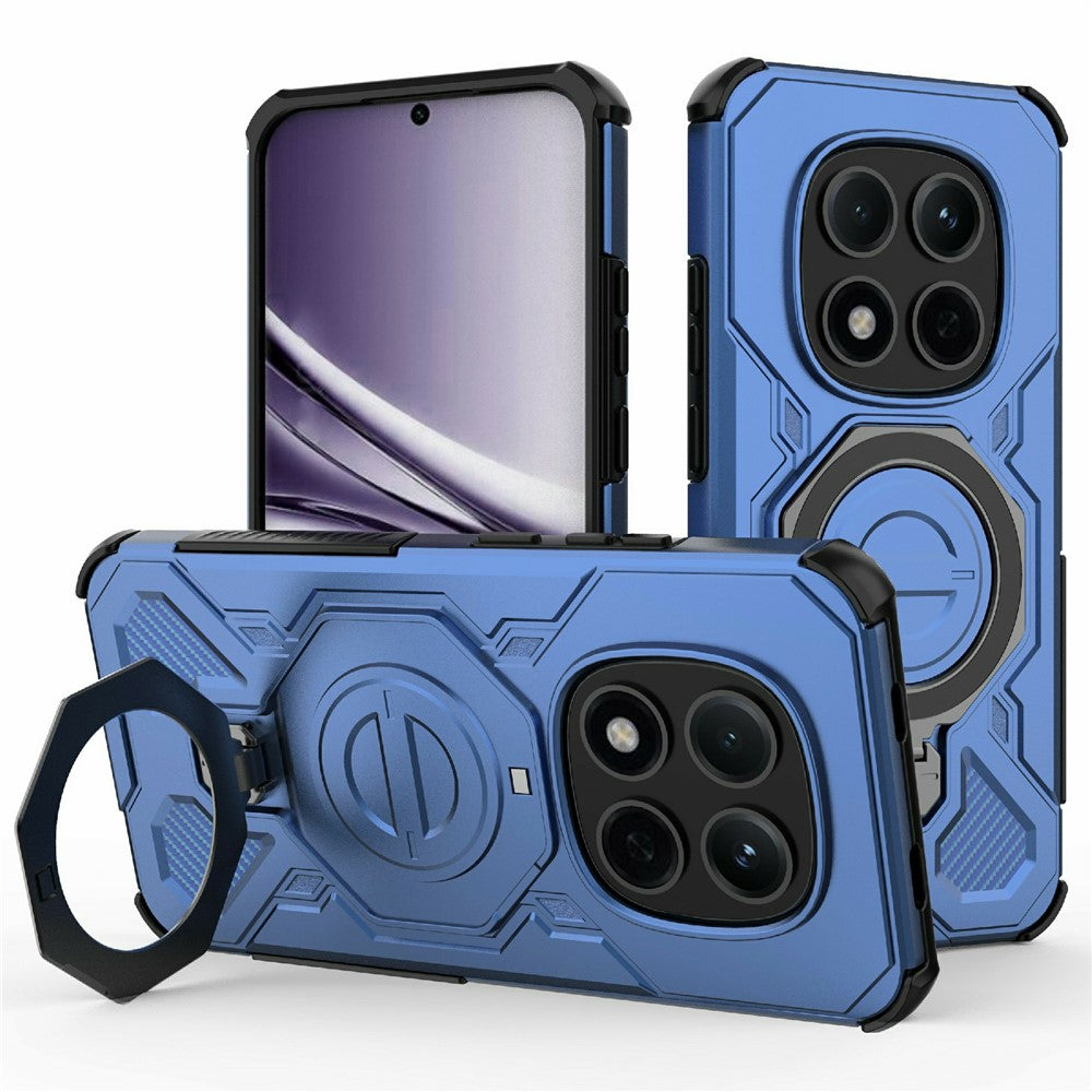 For Xiaomi Redmi Note 15 Pro 5G (Global) Magnetic Case Rotating Metal Kickstand Shockproof PC + TPU Phone Back Cover
