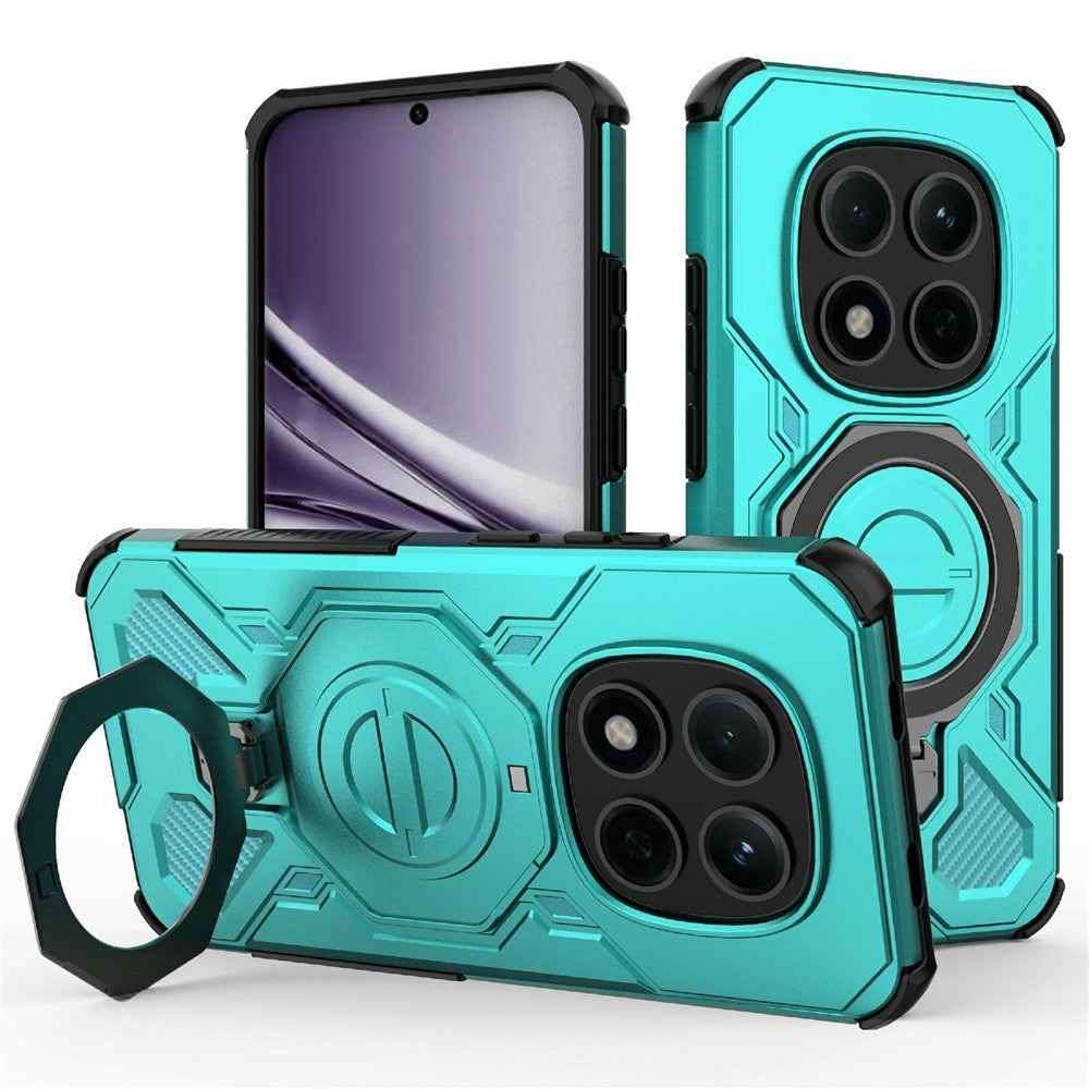 For Xiaomi Redmi Note 15 Pro 5G (Global) Magnetic Case Rotating Metal Kickstand Shockproof PC + TPU Phone Back Cover