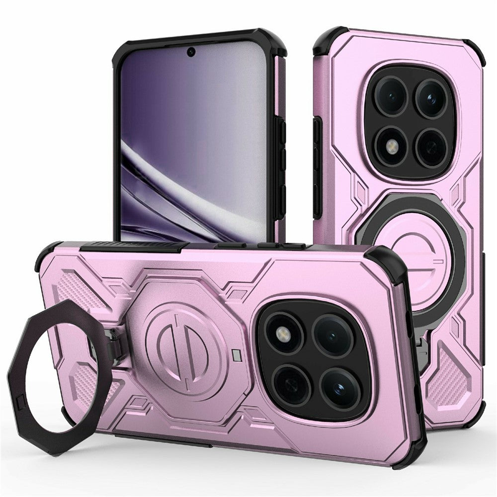 For Xiaomi Redmi Note 15 Pro 5G (Global) Magnetic Case Rotating Metal Kickstand Shockproof PC + TPU Phone Back Cover