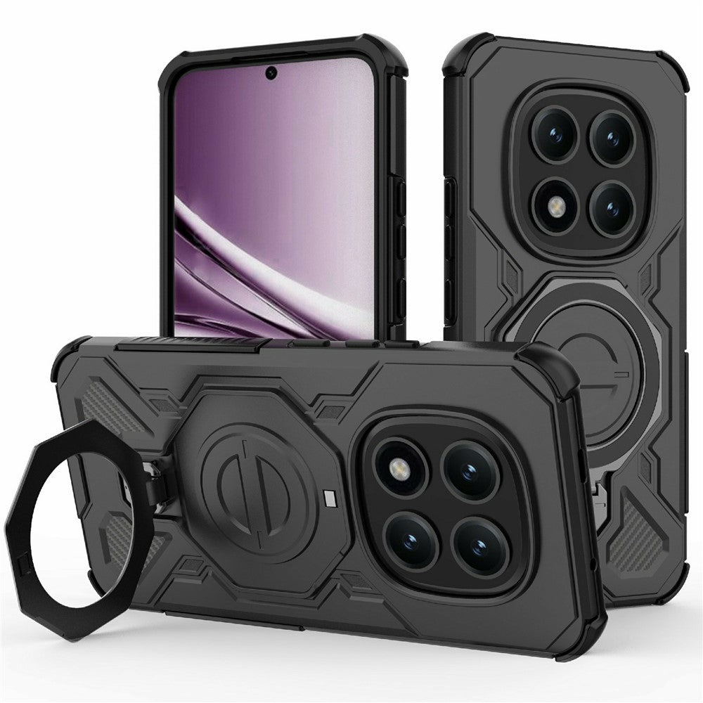 For Xiaomi Poco M8 Pro 5G / Redmi Note 15 Pro+ 5G (Global) Magnetic Case Rotating Metal Kickstand Shockproof PC + TPU Phone Back Cover