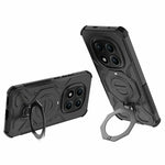 Xiaomi Poco M8 Pro 5G / Redmi Note 15 Pro+ 5G (Global) magnetisk etui med roterbar metalstøtte, stødsikkert PC + TPU-mobilbagcover