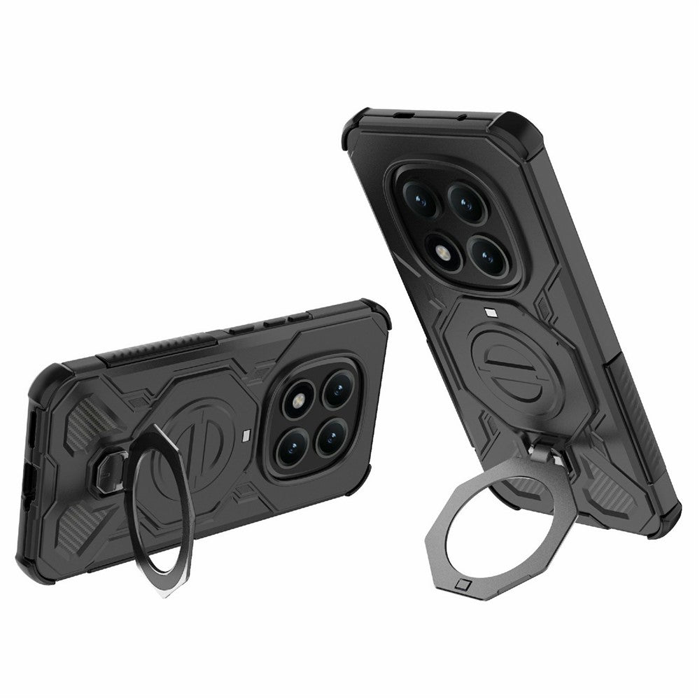 Xiaomi Poco M8 Pro 5G / Redmi Note 15 Pro+ 5G (Global) magnetisk etui med roterbar metalstøtte, stødsikkert PC + TPU-mobilbagcover