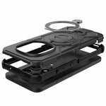Xiaomi Poco M8 Pro 5G / Redmi Note 15 Pro+ 5G (Global) magnetisk etui med roterbar metalstøtte, stødsikkert PC + TPU-mobilbagcover