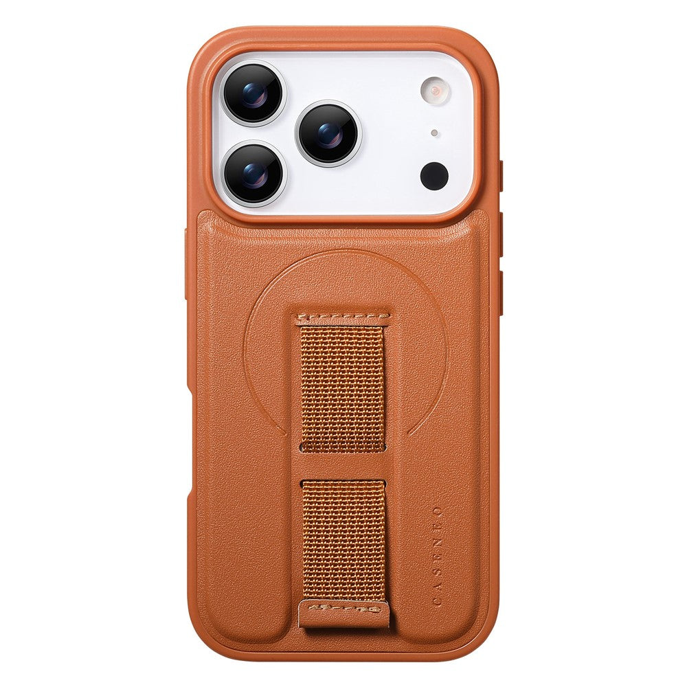 CASENEO For iPhone 17 Pro Max Magnetic Case Wristband PU Leather + PC Shockproof Phone Cover