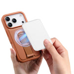 CASENEO For iPhone 17 Pro Max Magnetic Case Wristband PU Leather + PC Shockproof Phone Cover