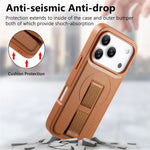 CASENEO For iPhone 17 Pro Magnetic Case Wristband PU Leather + PC Shockproof Phone Cover
