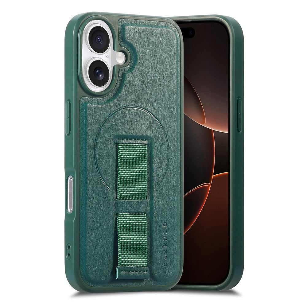 CASENEO Magnetiskt Skal För iPhone 17 Armband PU Läder + PC Stötsäkert mobilskal