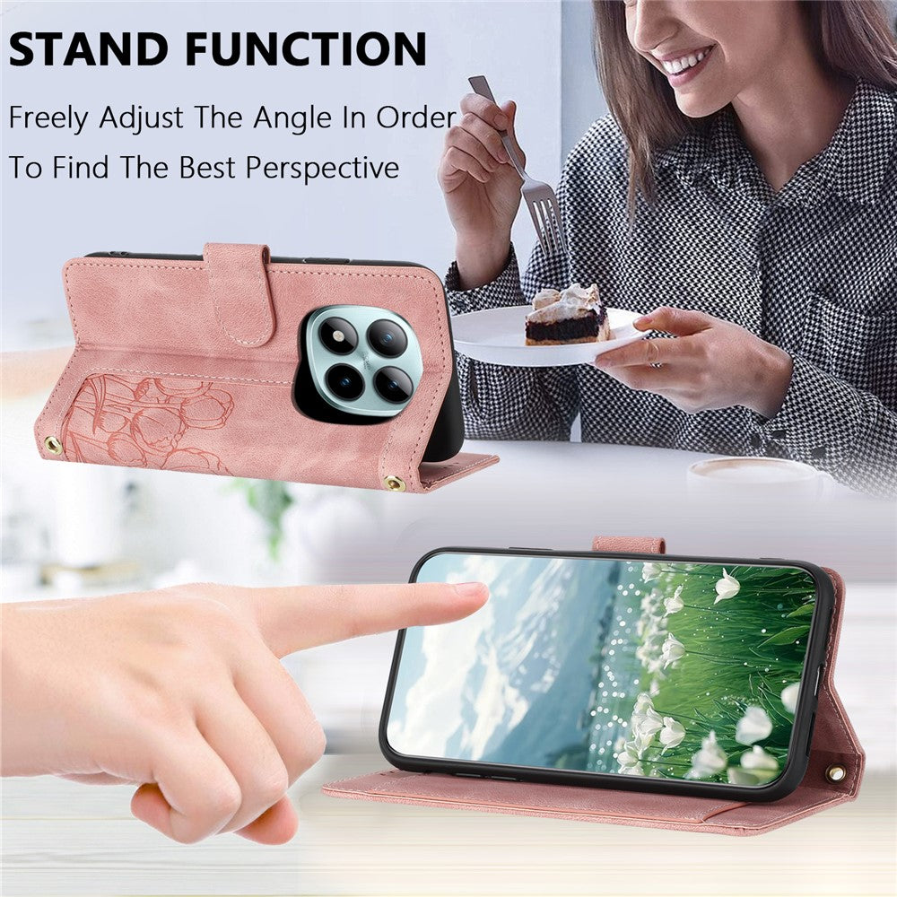 For Xiaomi Redmi Note 15 Pro 5G (Global) Case Tulip Leather Phone Cover with 5 Card Slots Wallet