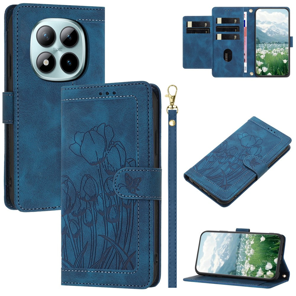 For Xiaomi Redmi Note 15 Pro 5G (Global) Case Tulip Leather Phone Cover with 5 Card Slots Wallet