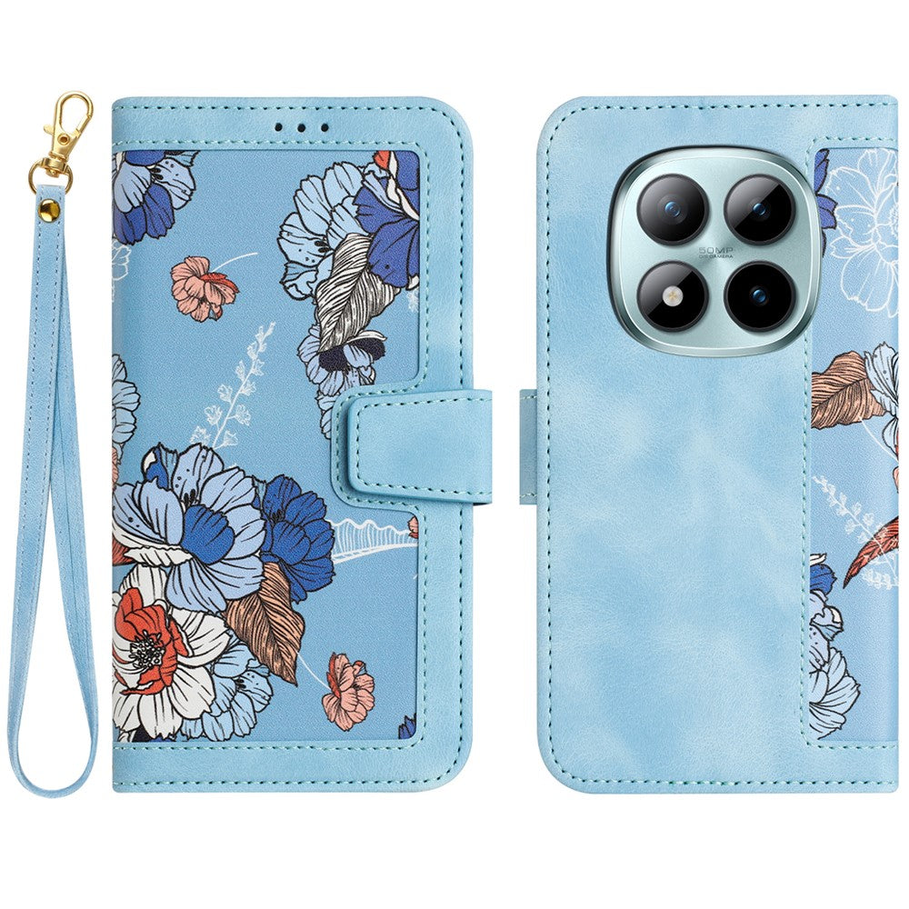 For Xiaomi Redmi Note 15 Pro 5G (Global) Case PU Leather Floral Phone Cover with Card Slots